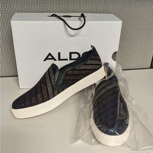 Rainbow sequin slide on shoe